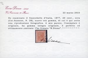 1877 - 20 cent. ocra arancio (28), ... 