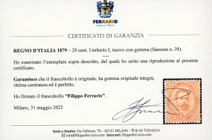 1879 - 20 cent. Umberto I (39), ... 