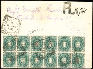 1892 - 5 cent. Stemma, fondo pieno (44), ... 