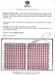 1908 - 40 cent. bruno, Michetti ... 