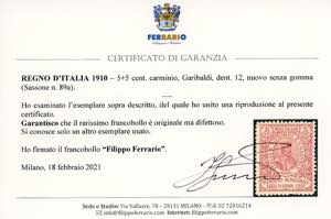 1910 - 5 + 5 cent. Garibaldi, ... 