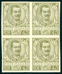 1901 - 45 cent. Floreale, non dentellato ... 