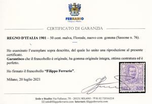 1901 - 50 cent. Floreale (76), ... 