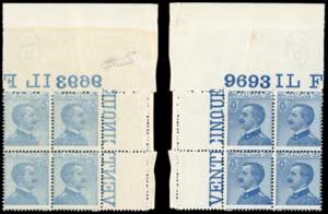 1908 - 25 cent. azzurro Michetti, nitido ... 