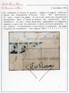 1911 - 15 + 5 cent. Unità ... 