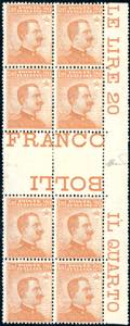 1917 - 20 cent. arancio Michetti, con ... 