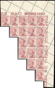1918 - 60 cent. Michetti (111), blocco di 18 ... 