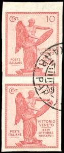 1921 - 25 cent. Vittoria (122), coppia ... 