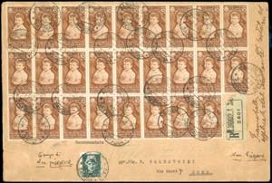 1937 - 10 cent. Colonie Estive, blocco di 26 ... 