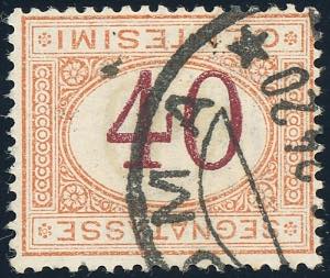 1870 - 40 cent. ocra e carminio, cifre ... 