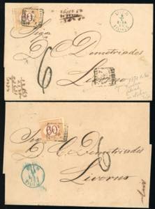 1870 - 60 cent. ocra e carminio (10), due ... 