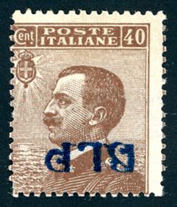 1921 - 40 cent. soprastampa BLP in azzurro ... 