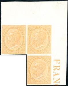 1863 - 15 cent. De La Rue, prova di stampa ... 