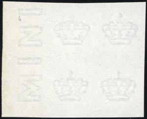 1863 - De La Rue, prova di filigrana corona ... 