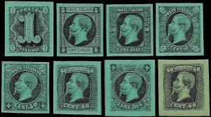 1863 - Saggi Ronchi, 8 valori provenienti ... 