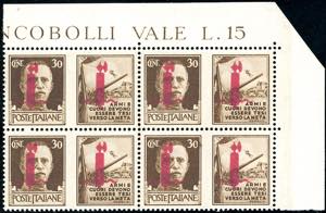 1944 - 30 cent. Esercito, soprastampa fascio ... 