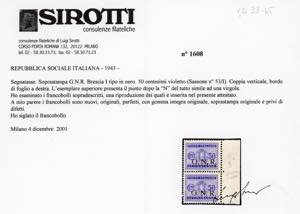 1943 - 50 cent. soprastampa G.N.R. ... 