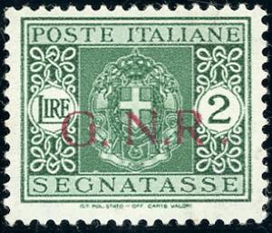 1943 - 2 lire soprastampa G.N.R. di Brescia, ... 