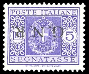 1943 - 5 lire soprastampa G.N.R. di Brescia, ... 
