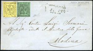 1859 - 15 cent. giallo, senza punto dopo le ... 