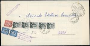 1961 - 1 lira Michelangiolesca, striscia ... 