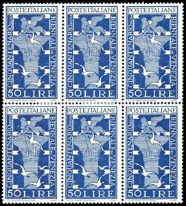 1949 - 50 lire Biennale di Venezia, ... 