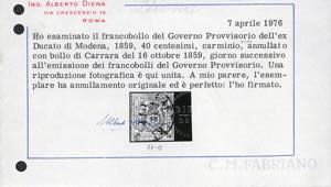 1859 - 40 cent. carminio vivo ... 