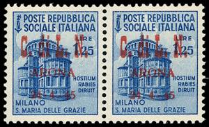 ARONA 1945 - 1,25 lire Monumenti Distrutti, ... 