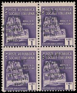 IMPERIA 1945 - 1 lira, soprastampa capovolta ... 