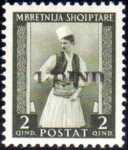 ALBANIA 1942 - 1 q. su 2 q. soptastampa ... 