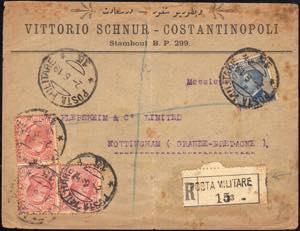 COSTANTINOPOLI 1919 - 10 cent. Leoni, tre ... 