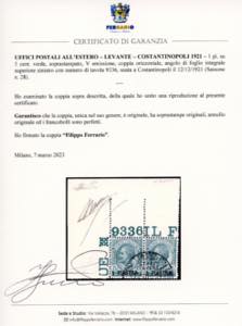 COSTANTINOPOLI 1921 - 1 piastra su ... 