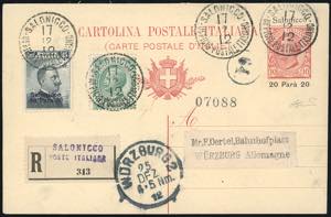 SALONICO INTERI POSTALI 1912 - 20 pa. su 10 ... 