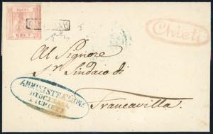 1858 - 1 grano rosa chiaro, I tavola (3), ... 