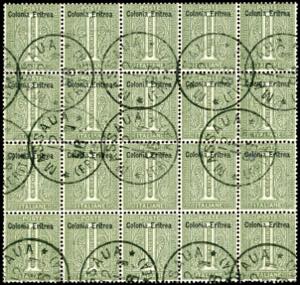 1893 - 1 cent. verde oliva De La Rue ... 