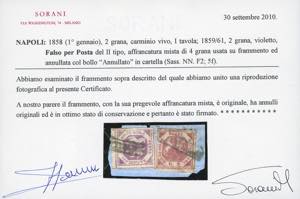 FALSI PER POSTA 1859 - 2 grana ... 