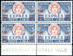 ESPRESSI 1927 - 2,50 lire su 2 lire, blocco ... 