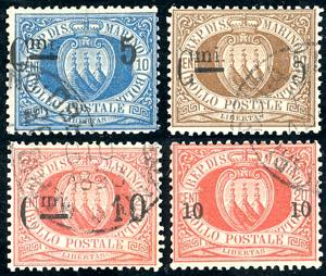 1892 - Soprastampati (8/11), usati, ... 