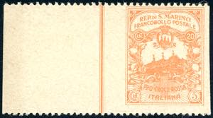 1916 - 20 + 5 cent. Croce Rossa, non emesso, ... 