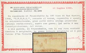 1946 - 100 lire UNRRA, stampa ... 