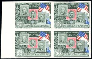 1947 - 50 lire Centenario francobollo Stati ... 