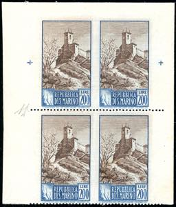 1949 - 200 lire Paesaggi, blocco di quattro, ... 