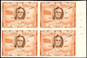 1947 - 31 lire Roosvelt, non dentellato ... 