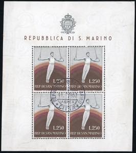 1955 - 250 lire Ginnasta (17), foglietto, ... 