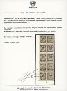 1946 - 10 lire su 50 lire Pro ... 