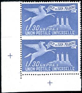 1946 - 30 lire espresso, coppia verticale ... 