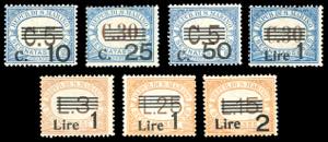 1936/39 - Soprastampati (47/53), gomma ... 