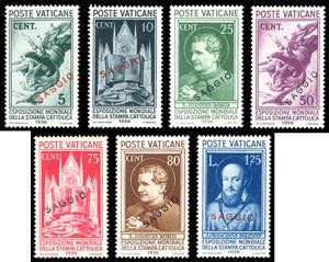 1936 - Stampa Cattolica, sette valori con ... 