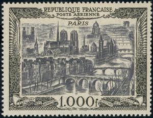 FRANCIA POSTA AEREA 1950 - 1.000 fr. Veduta ... 