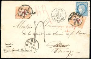 FRANCIA/ITALIA 1872 - Redirected two times, ... 